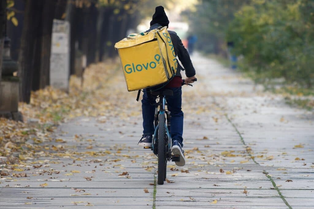 Courier completing a transport and delivery route.